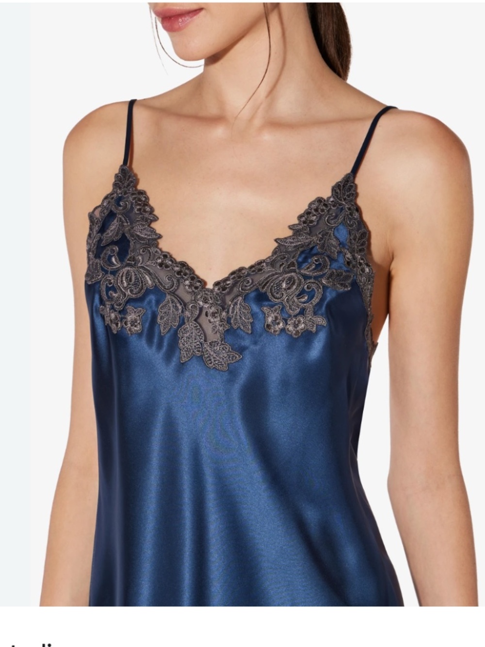 La Perla Maison navy silk chemise slip and panties - NWT - Medium